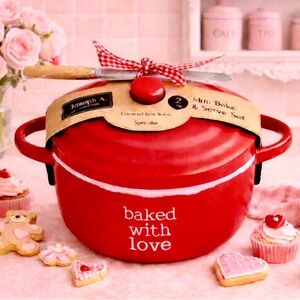 Mini Bake & Serve Set - Red “ Bake with Love” Valentine Gift
